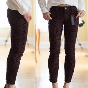 Banana Republic Women's Burgundy Patterned Pants Size 32. No Tags, Like New